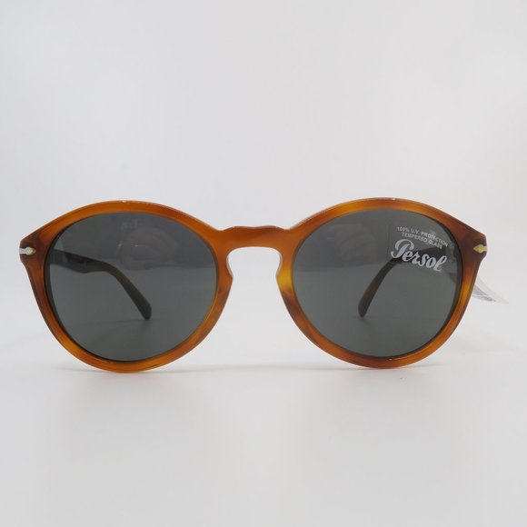 Persol PO3237-S 96/R5 52 TERRA DI SIENA Tortoise/Grey Tempered Glass Sunglasses - Picture 2 of 7